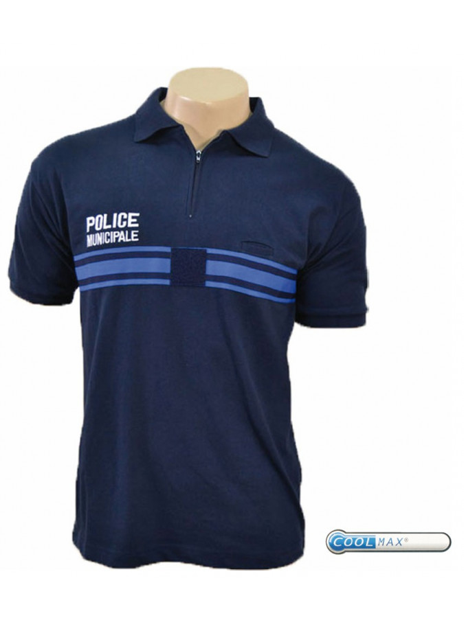 POLO COOLMAX® COL ZIP MANCHES COURTES