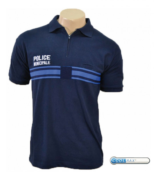 POLO COOLMAX® COL ZIP MANCHES COURTES