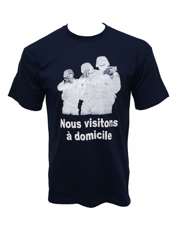 TEE-SHIRT NOUS VISITONS A DOMICILE POLICE