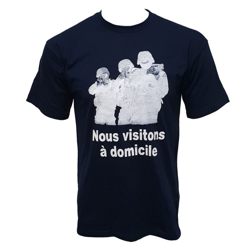 TEE-SHIRT NOUS VISITONS A DOMICILE POLICE