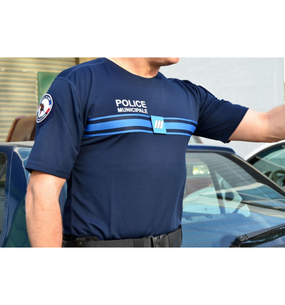 TEE-SHIRT COOLMAX COL ROND POLICE MUNICIPALE