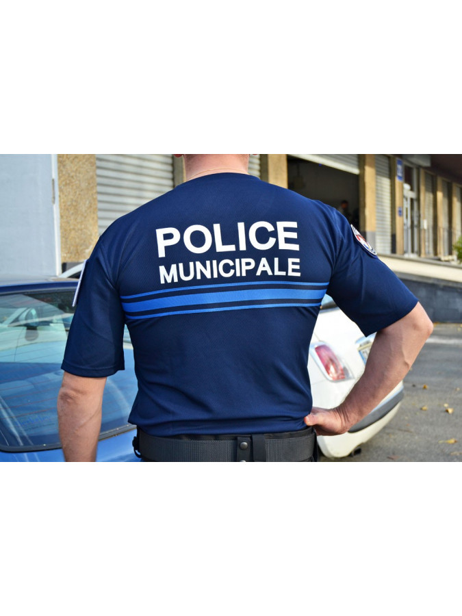 TEE-SHIRT COOLMAX COL ROND POLICE MUNICIPALE