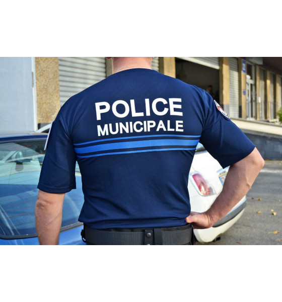 TEE-SHIRT COOLMAX COL ROND POLICE MUNICIPALE