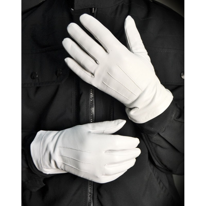 GANTS CUIR BLANCS