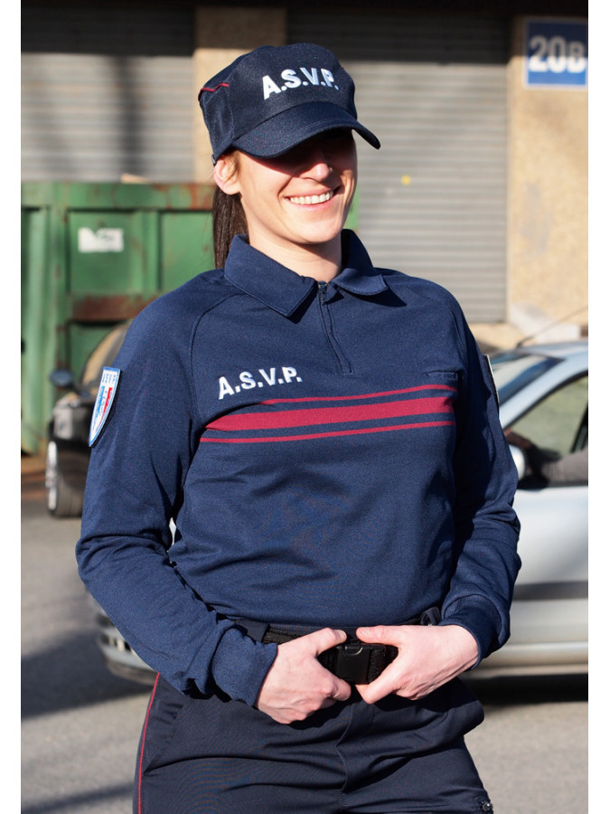 POLO COOLMAX® COL ZIP MANCHES LONGUES