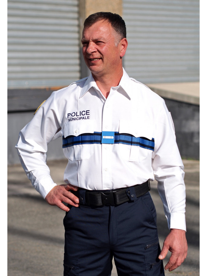 CHEMISE TYPE US POLICE MUNICIPALE MANCHES LONGUES