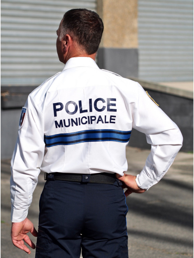 CHEMISE TYPE US POLICE MUNICIPALE MANCHES LONGUES