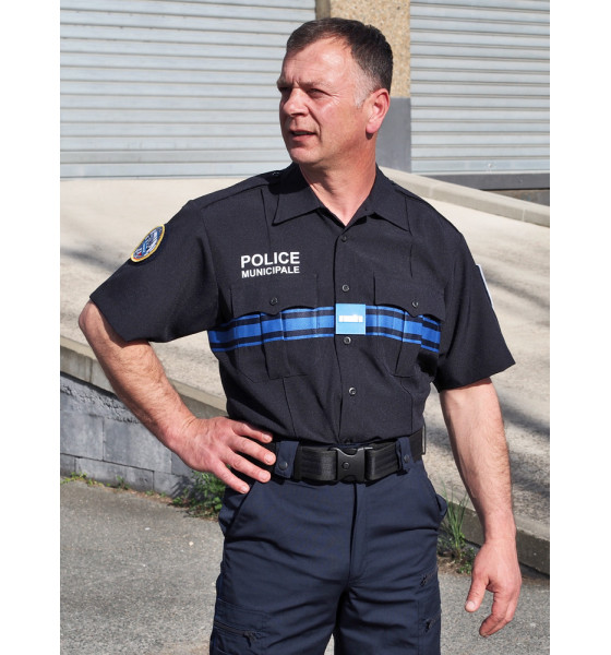 CHEMISE TYPE US BLEU MARINE POLICE MUNICIPALE