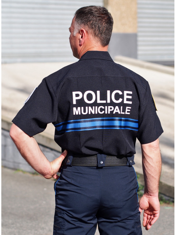 CHEMISE TYPE US BLEU MARINE POLICE MUNICIPALE