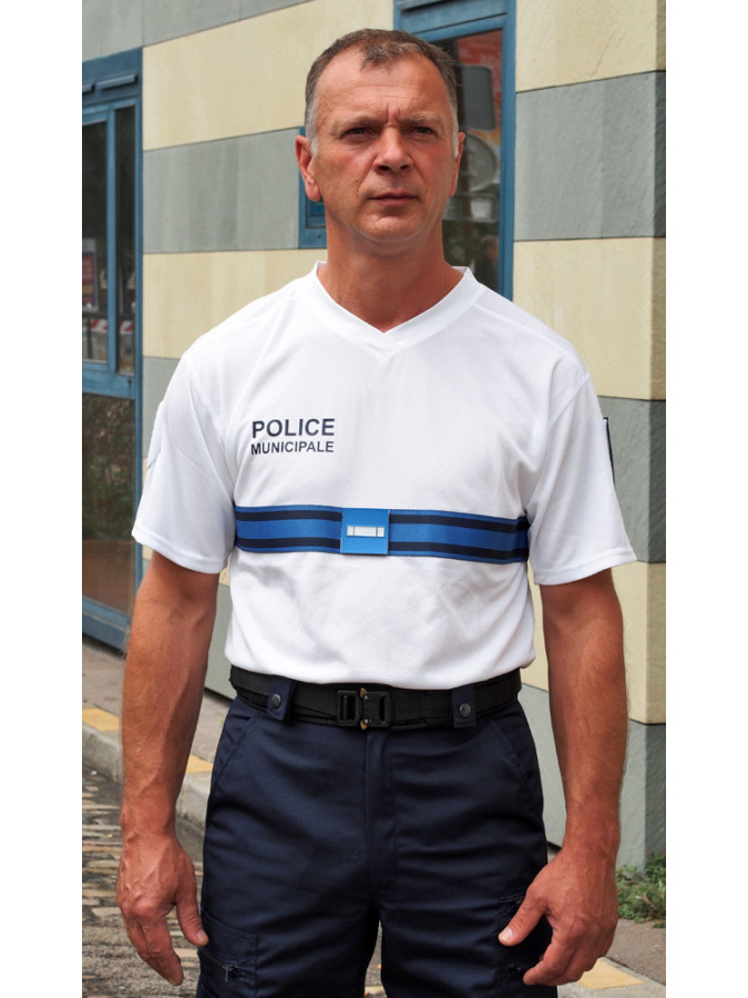 TEE-SHIRT COOLMAX® COL V POLICE MUNICIPALE