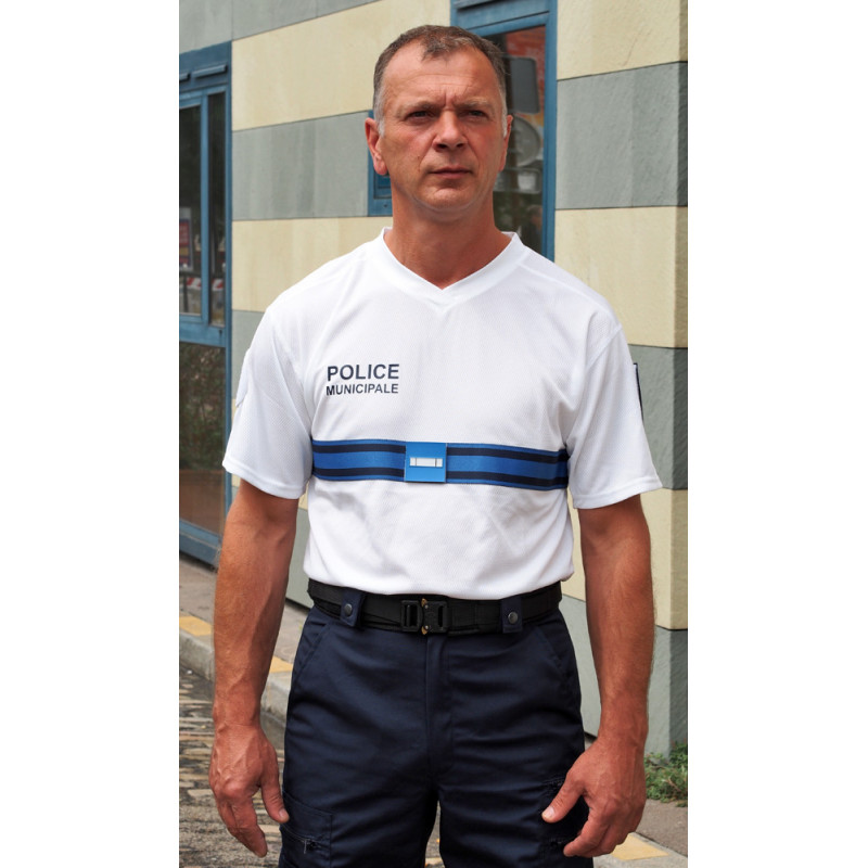 TEE-SHIRT COOLMAX® COL V POLICE MUNICIPALE