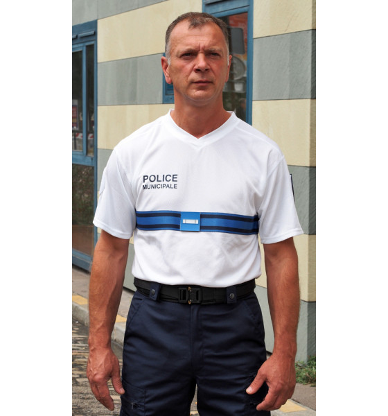 TEE-SHIRT COOLMAX® COL V POLICE MUNICIPALE