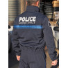 blouson microporeux, doublure en softshell, capuche col, bande gitane police municipale