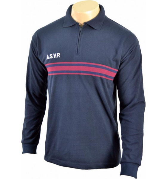 POLO COOLMAX® COL ZIP MANCHES LONGUES