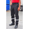 PANTALON NOIR SECURITE INCENDIE BANDES REFLECHISSANTES GRISE