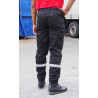 PANTALON NOIR SECURITE INCENDIE BANDES REFLECHISSANTES GRISE