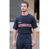 TEE SHIRT 100% COTON BANDES BORDEAUX ASVP