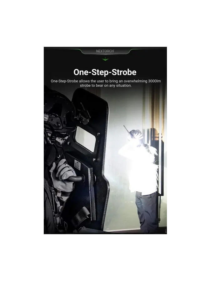 LAMPE TACTIQUE P-21 3000 Lumens- PHARE FOCALISABLE POUR BOUCLIER BALISTIQUE