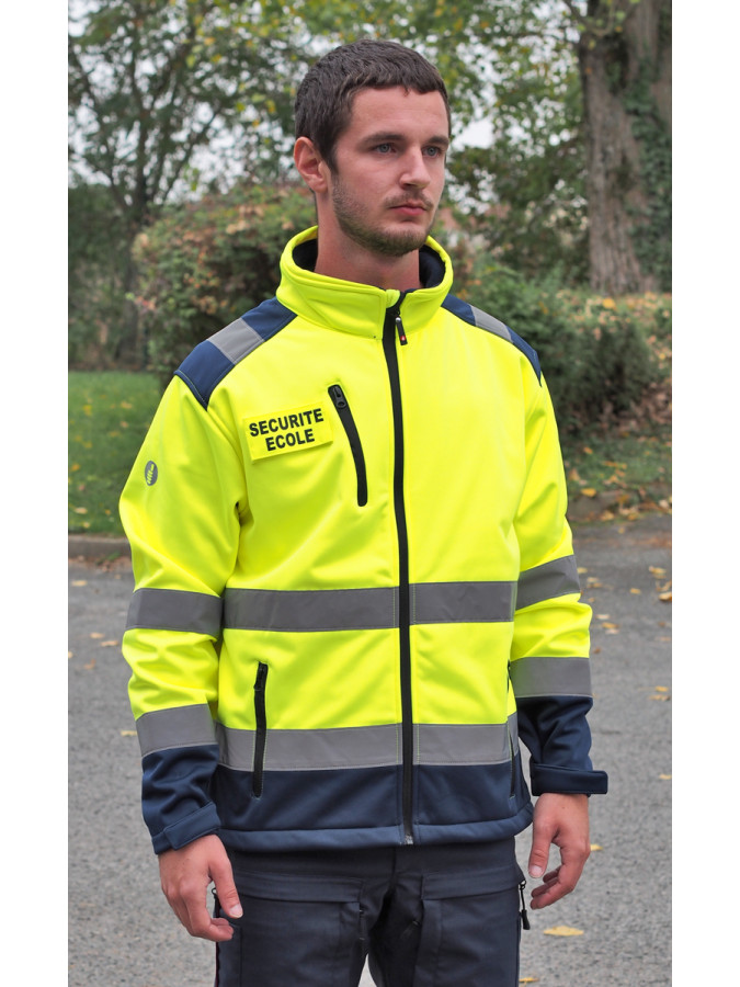 VESTE SOFTSHELL HAUTE VISIBILITE TRIPLE COUCHE MEMBRANE PU