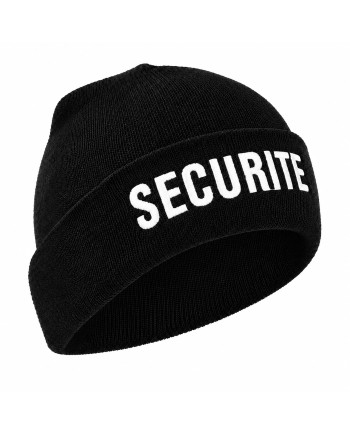 BONNET NOIR MAILLE THINSULATE BRODE SECURITE